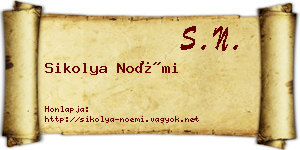 Sikolya Noémi névjegykártya