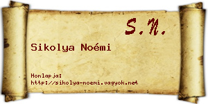 Sikolya Noémi névjegykártya